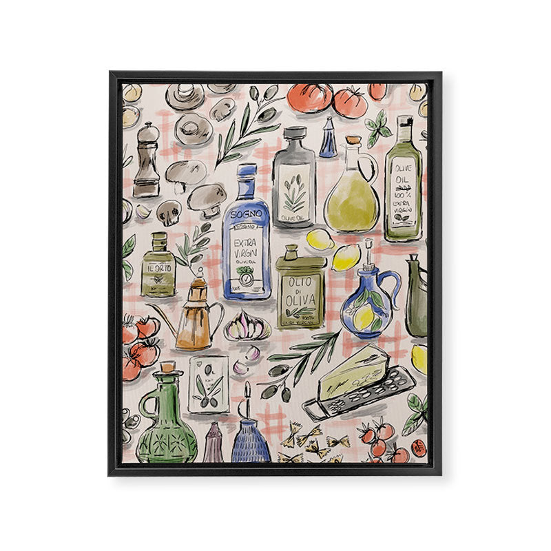 Cucina Italiana Food Recipe Framed Canvas Print Gallery Image 6