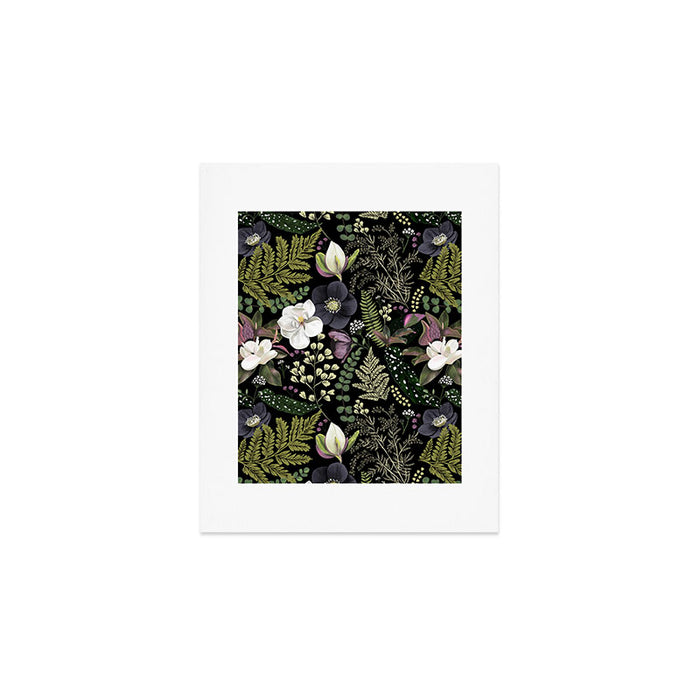 Dark Mystical Garden Botanical Pattern Art Print Gallery Image 1
