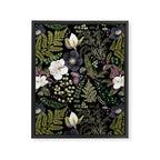 Dark Mystical Garden Botanical Pattern Framed Canvas Print Gallery Image 8
