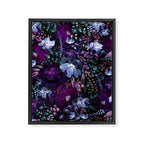 Deep Floral Chaos blue & violet Framed Canvas Print Gallery Image 8