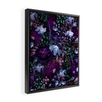 Deep Floral Chaos blue & violet Framed Canvas Print Gallery Image 2