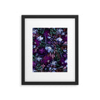 Deep Floral Chaos blue & violet Framed Art Print Gallery Image 6