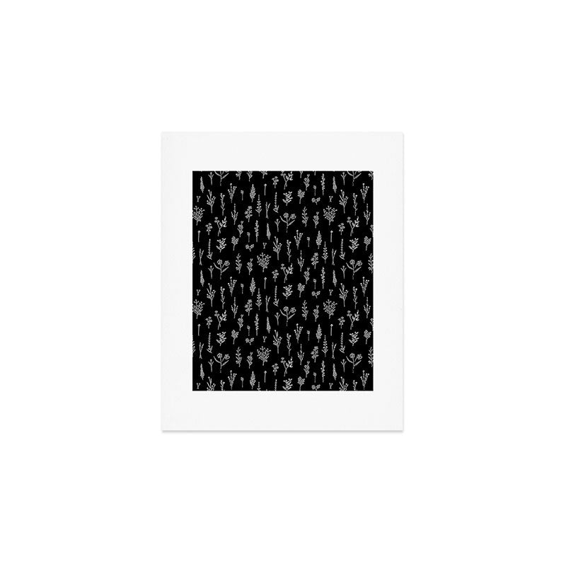 Little Black Wildflowers Art Print Gallery Image 1
