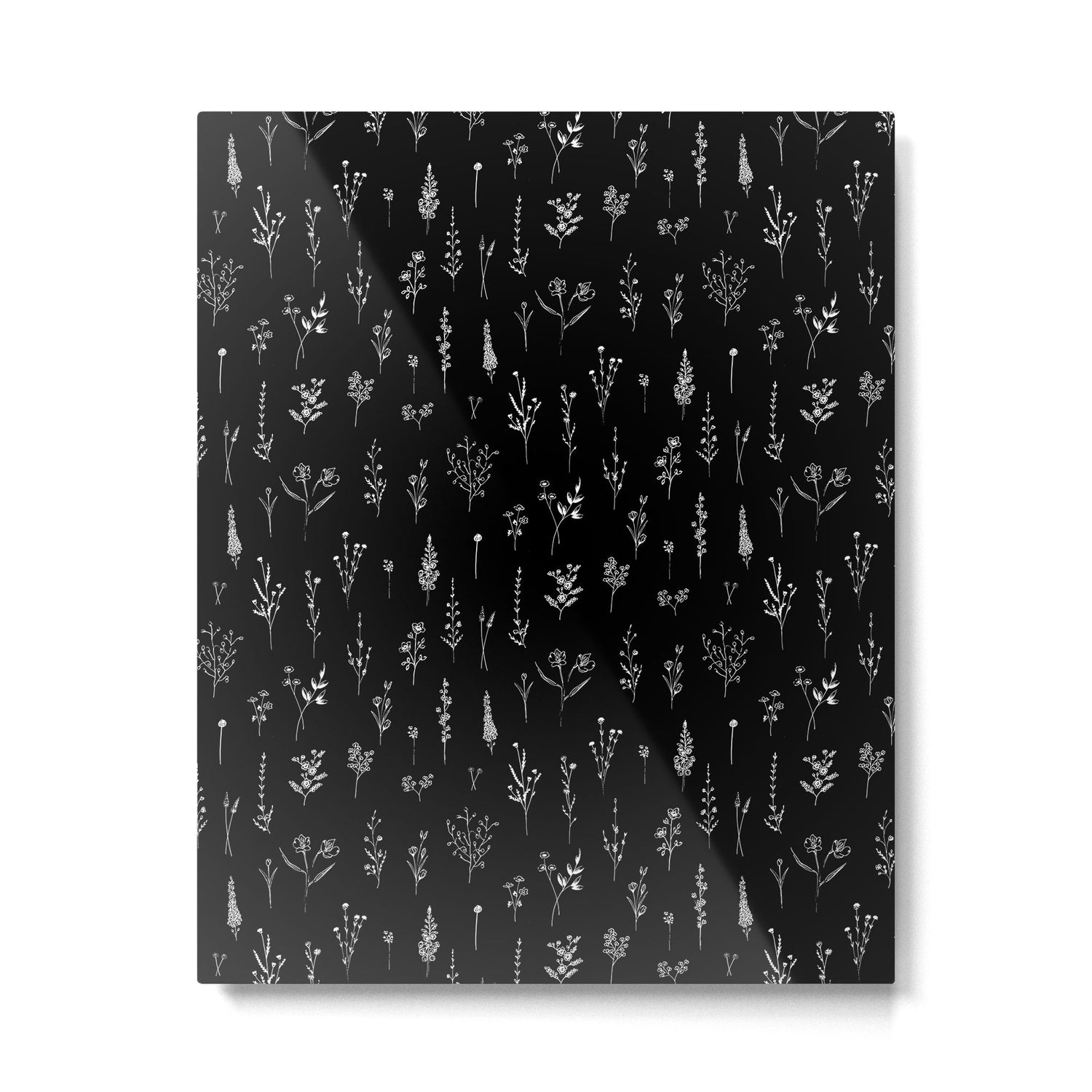 Little Black Wildflowers Metal Print Gallery Image 6