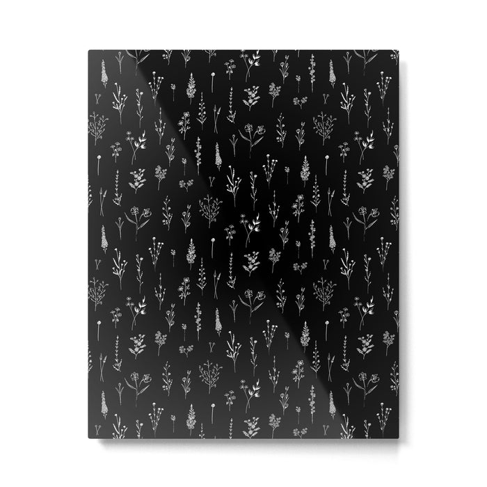 Little Black Wildflowers Metal Print Gallery Image 1