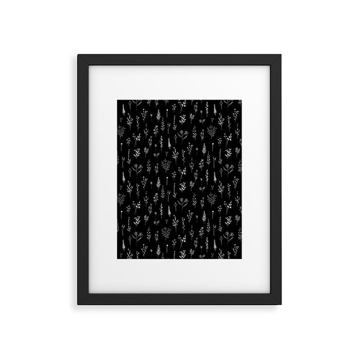 Little Black Wildflowers Framed Art Print Gallery Image 1