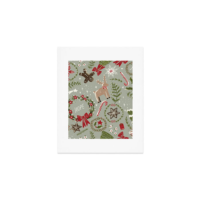 Magical Christmas - Sage Green Art Print Gallery Image 1