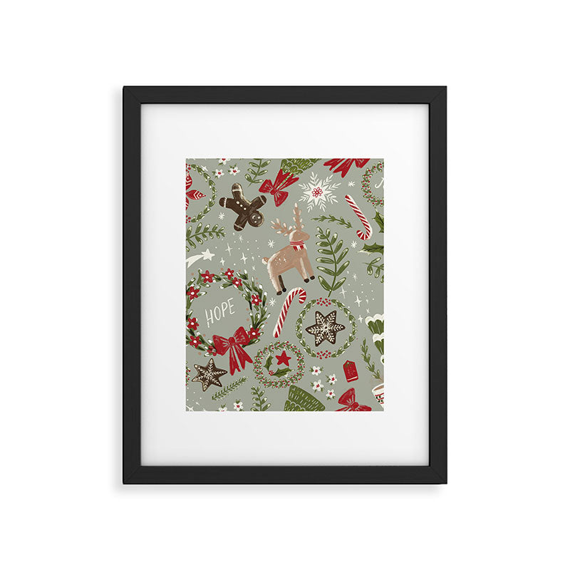 Magical Christmas - Sage Green Framed Art Print Gallery Image 6