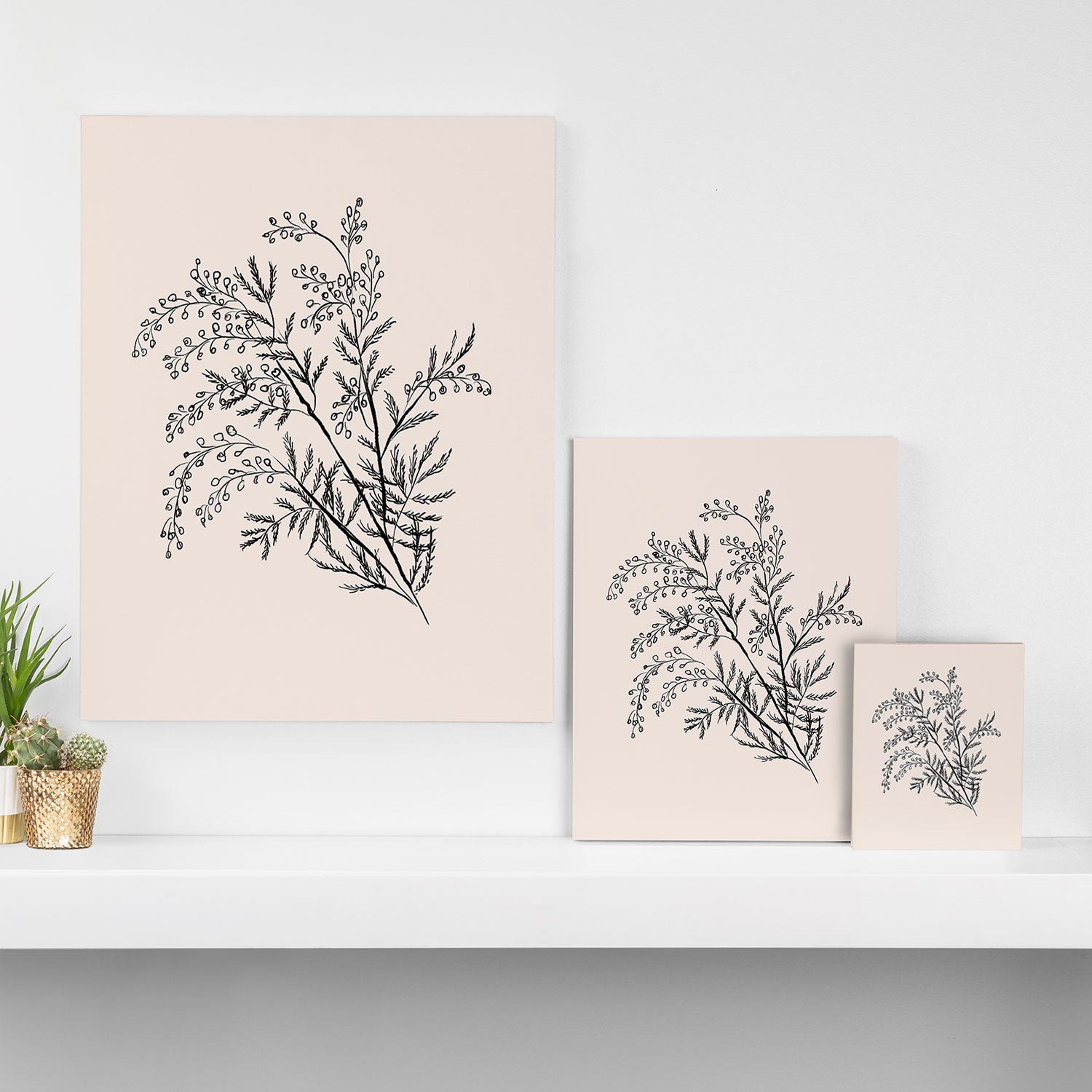 Minimal Acacia Branch Canvas Print Gallery Image 3