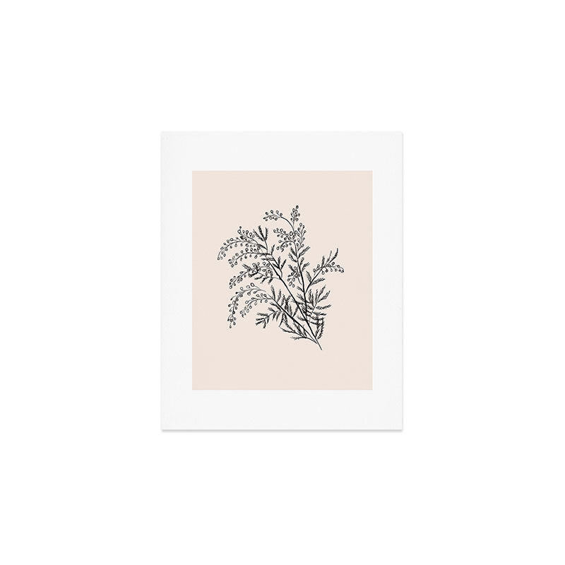 Minimal Acacia Branch Art Print Gallery Image 1