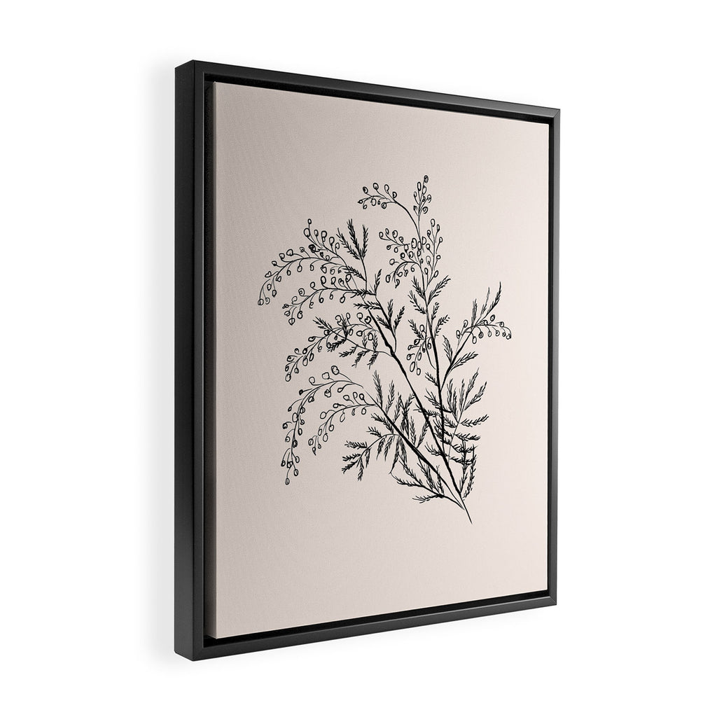 Minimal Acacia Branch Framed Canvas Print Gallery Image 2