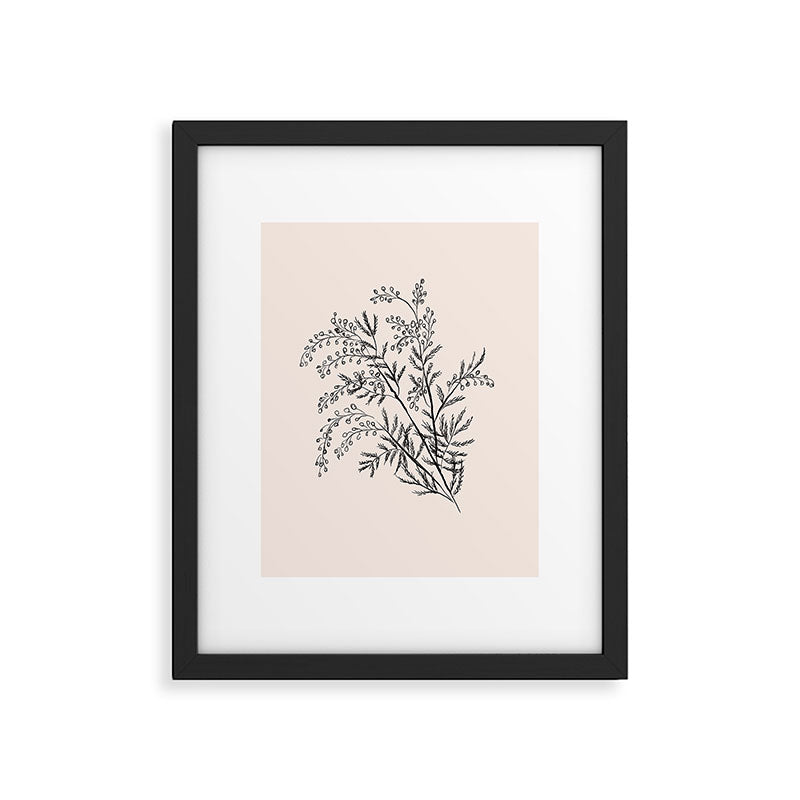 Minimal Acacia Branch Framed Art Print Gallery Image 5