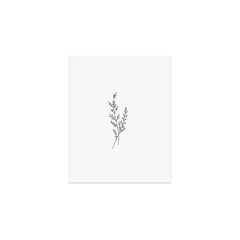 Minimal Wildflower Line Art Branch Art Print Gallery Image 1