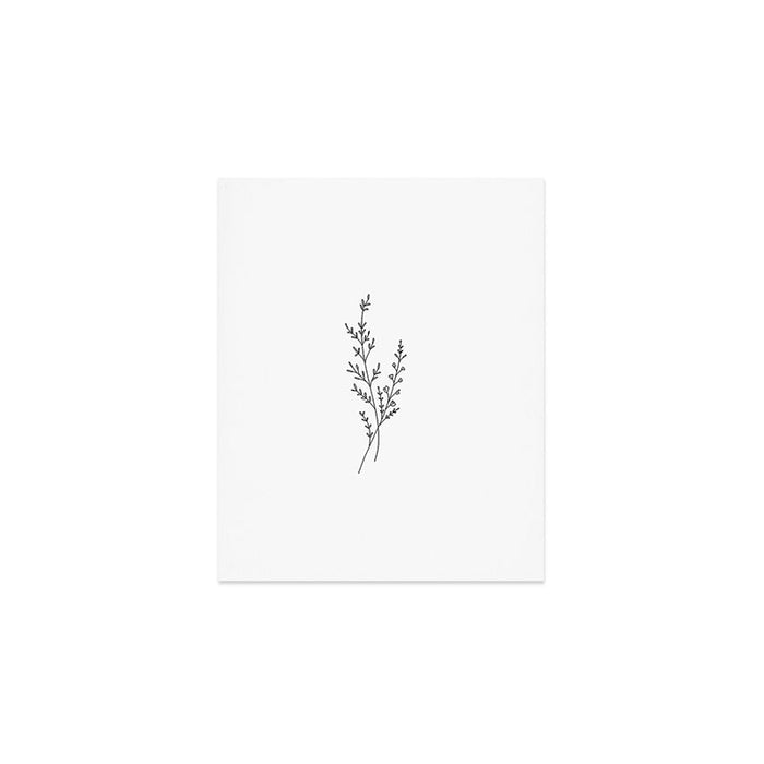 Minimal Wildflower Line Art Branch Art Print Gallery Image 1