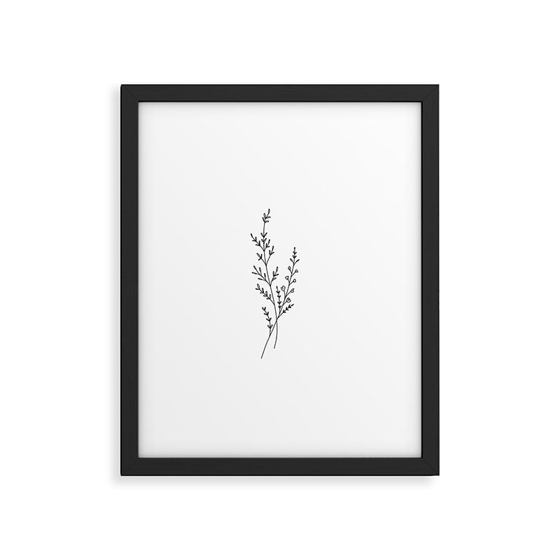 Minimal Wildflower Line Art Branch Framed Art Print Gallery Image 6