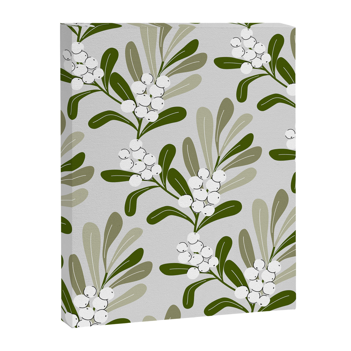 Mistletoe Pattern - Green Canvas Print Gallery Image 6