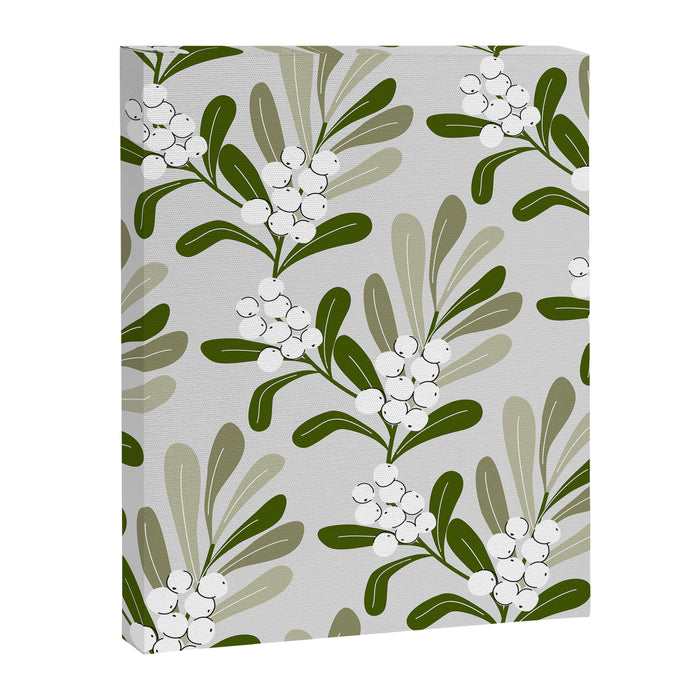 Mistletoe Pattern - Green Canvas Print Gallery Image 1