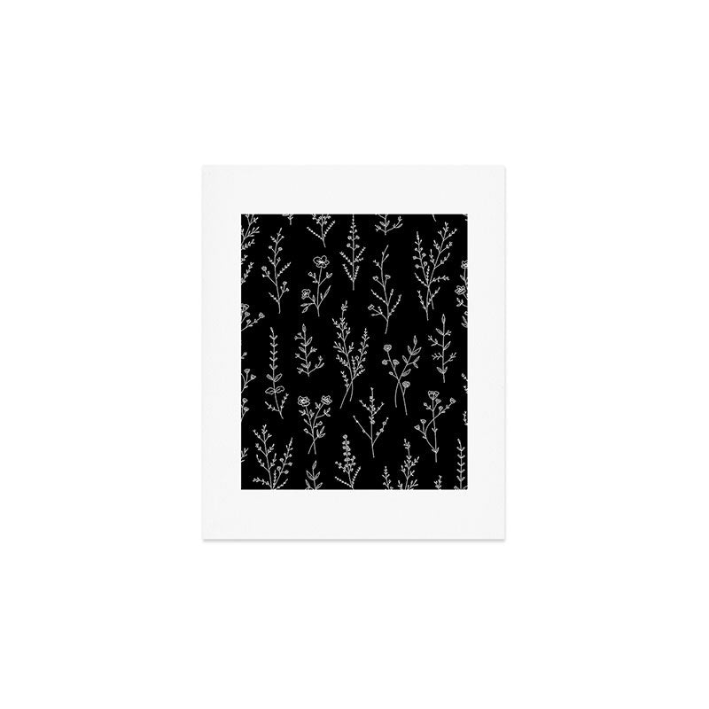 New Black Wildflowers Art Print Gallery Image 1