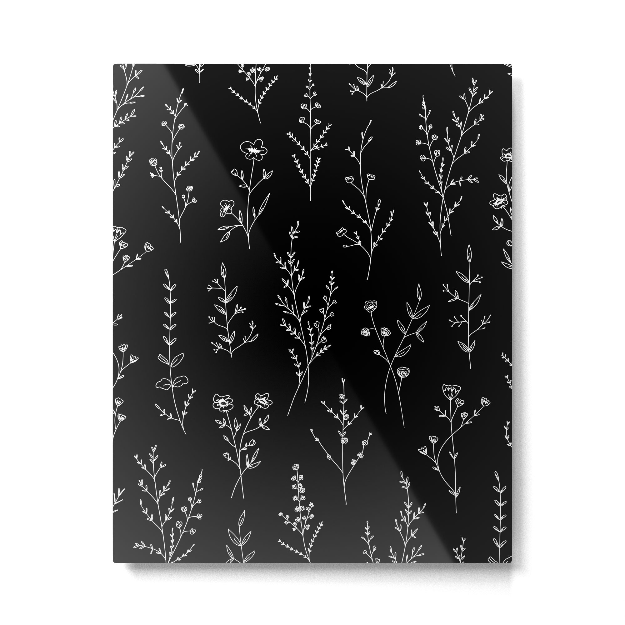 New Black Wildflowers Metal Print Gallery Image 6