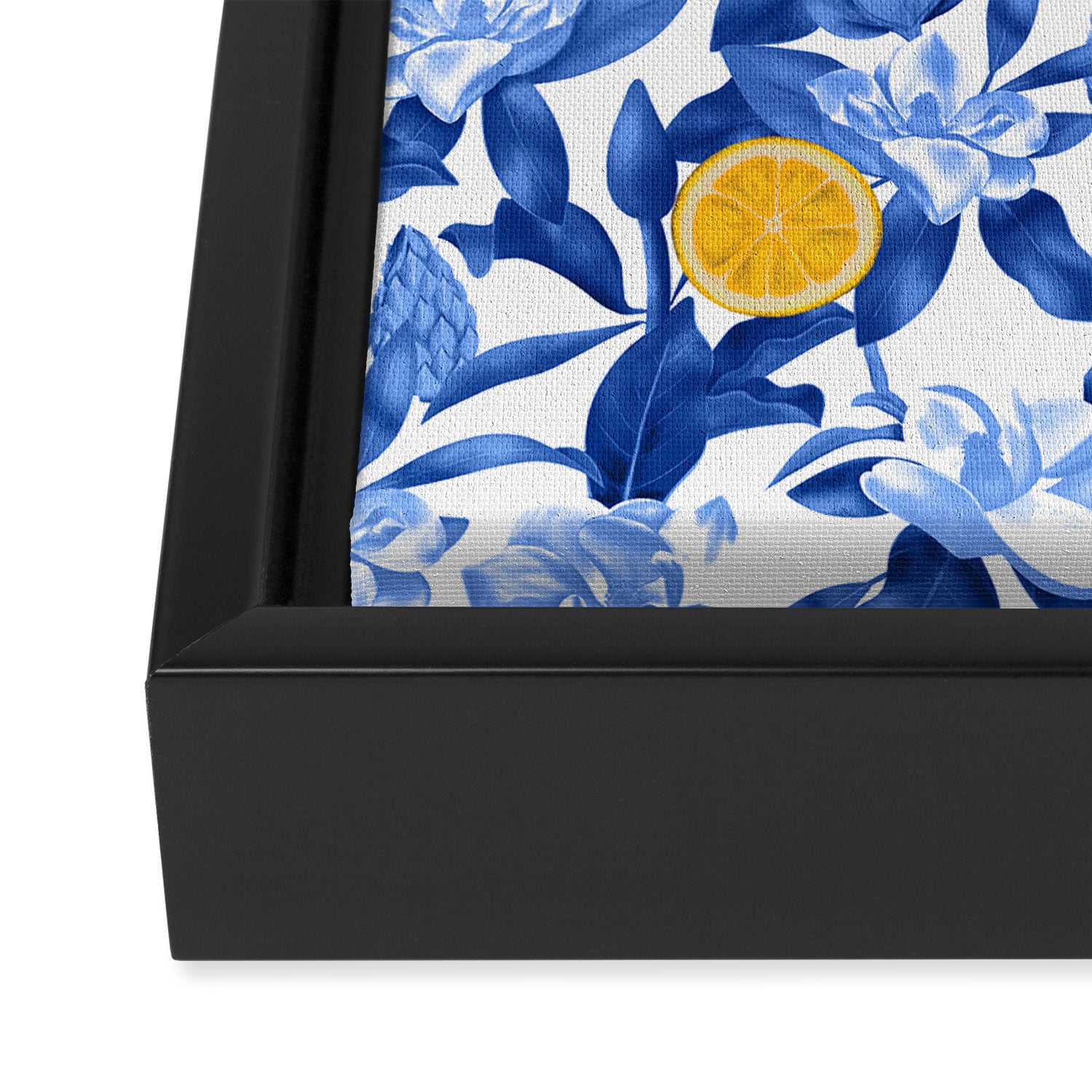 Porcelain Magnolias Flowers and Lemons Framed Canvas Print Gallery Image 3