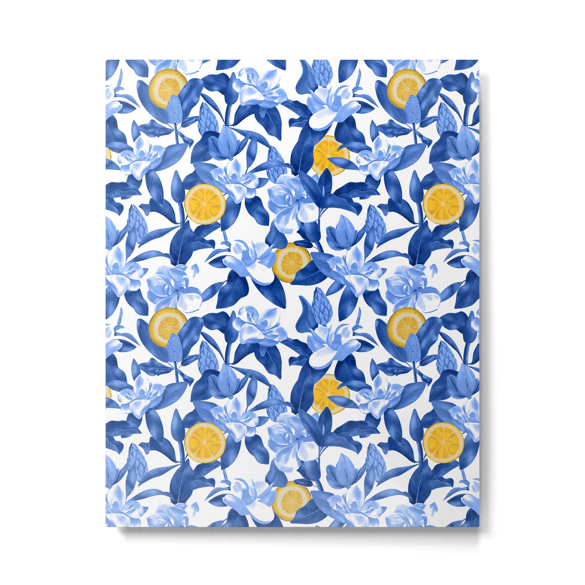 Porcelain Magnolias Flowers and Lemons Metal Print Gallery Image 6