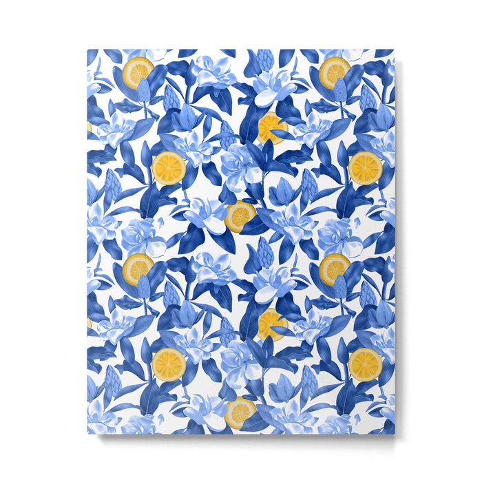 Porcelain Magnolias Flowers and Lemons Metal Print Gallery Image 1