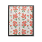 Preppy Grandmillennial Cute Red Flowers Framed Canvas Print Gallery Image 8