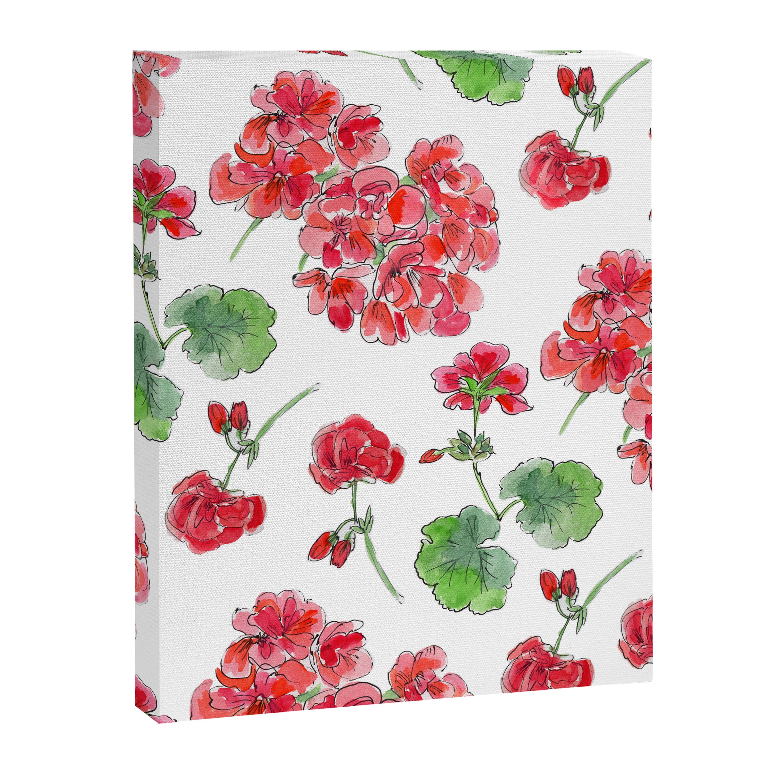 Red Geranium Pattern Canvas Print Gallery Image 8