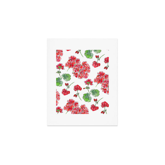 Red Geranium Pattern Art Print Gallery Image 1