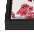 Red Geranium Pattern Framed Canvas Print Gallery Image 3