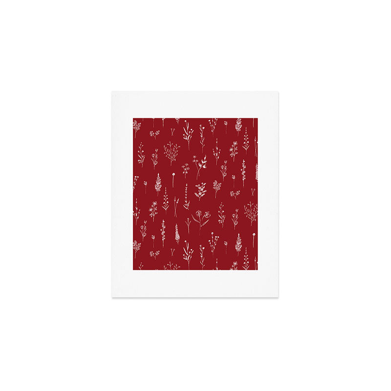 Red Wildflowers Art Print Gallery Image 1