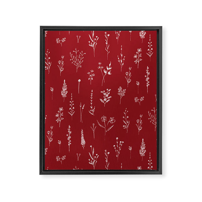 Red Wildflowers Framed Canvas Print Gallery Image 1
