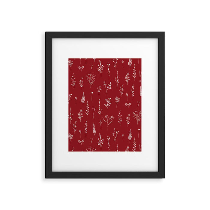 Red Wildflowers Framed Art Print Gallery Image 1