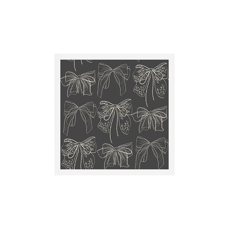 Romantic Bows Gray Pattern Art Print Gallery Image 1