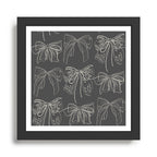 Romantic Bows Gray Pattern Framed Art Print Gallery Image 1