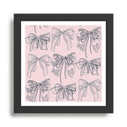 Romantic Lace Bows Pink Pattern Framed Art Print Gallery Image 1