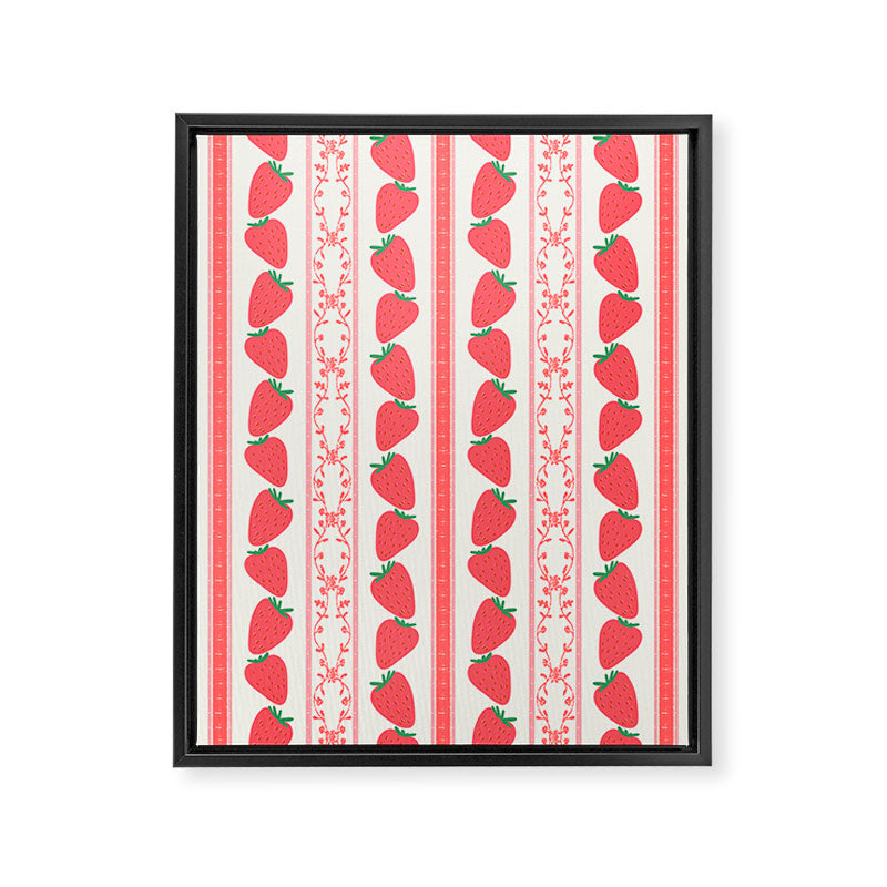 Strawberries Red Stripes  Framed Canvas Print Gallery Image 6