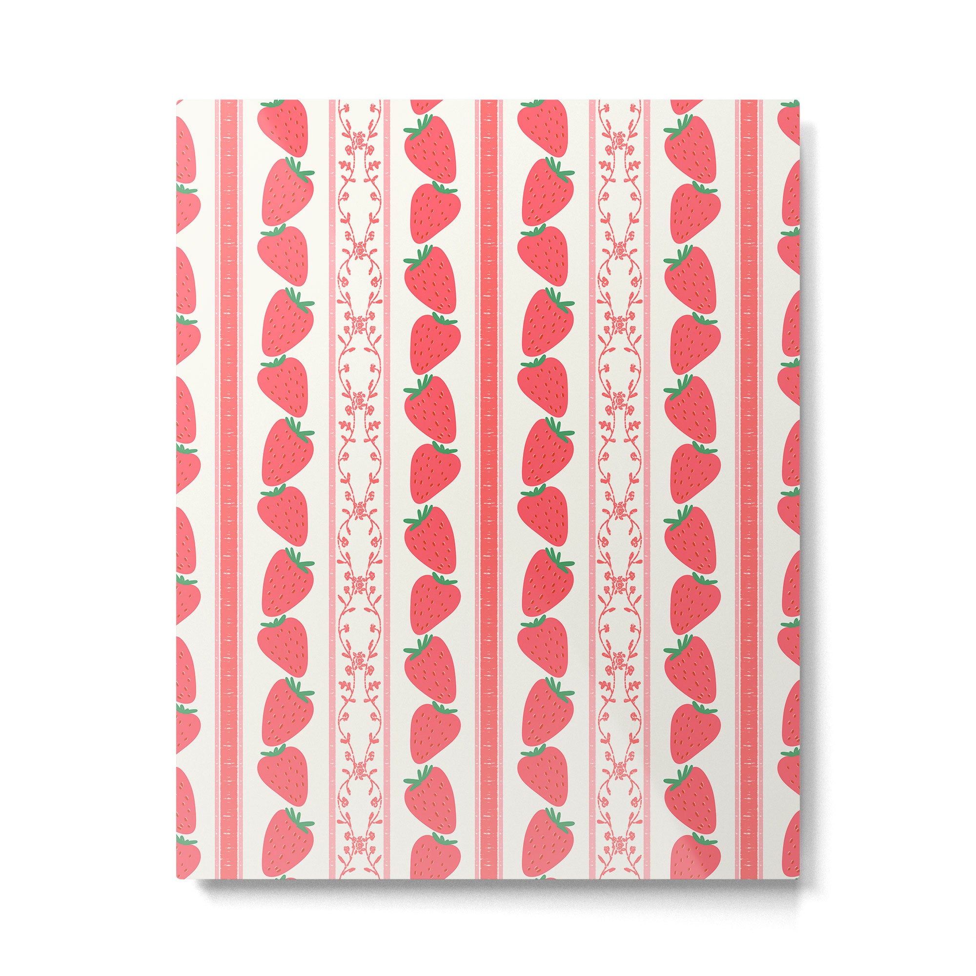 Strawberries Red Stripes  Metal Print Gallery Image 4