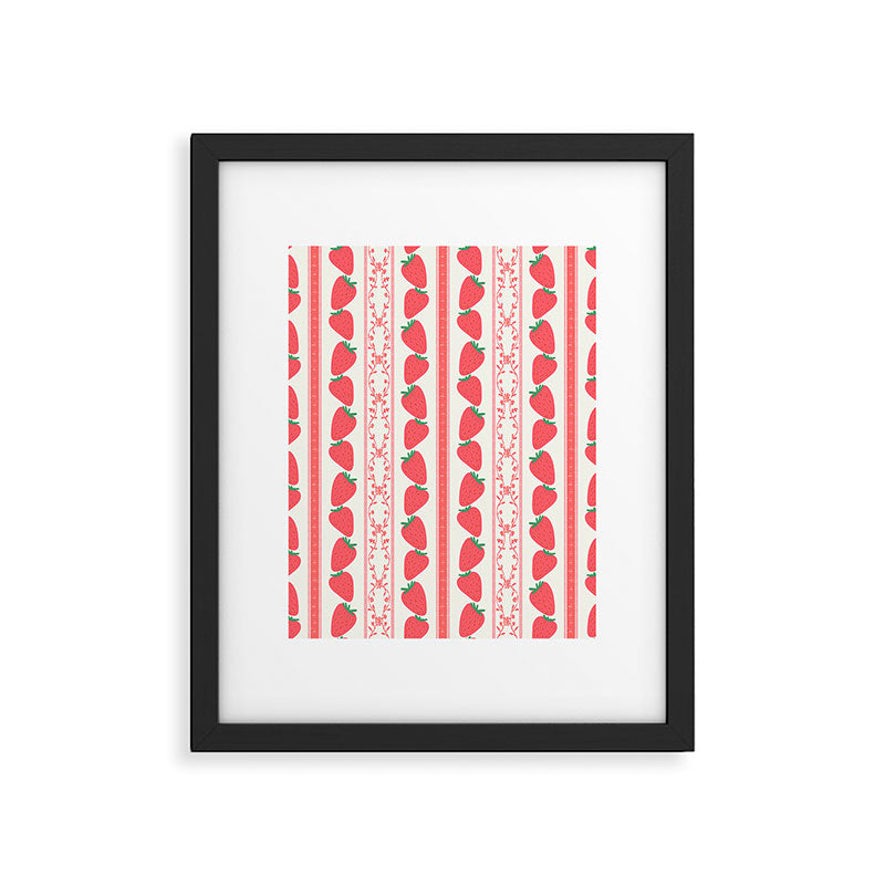 Strawberries Red Stripes  Framed Art Print Gallery Image 5