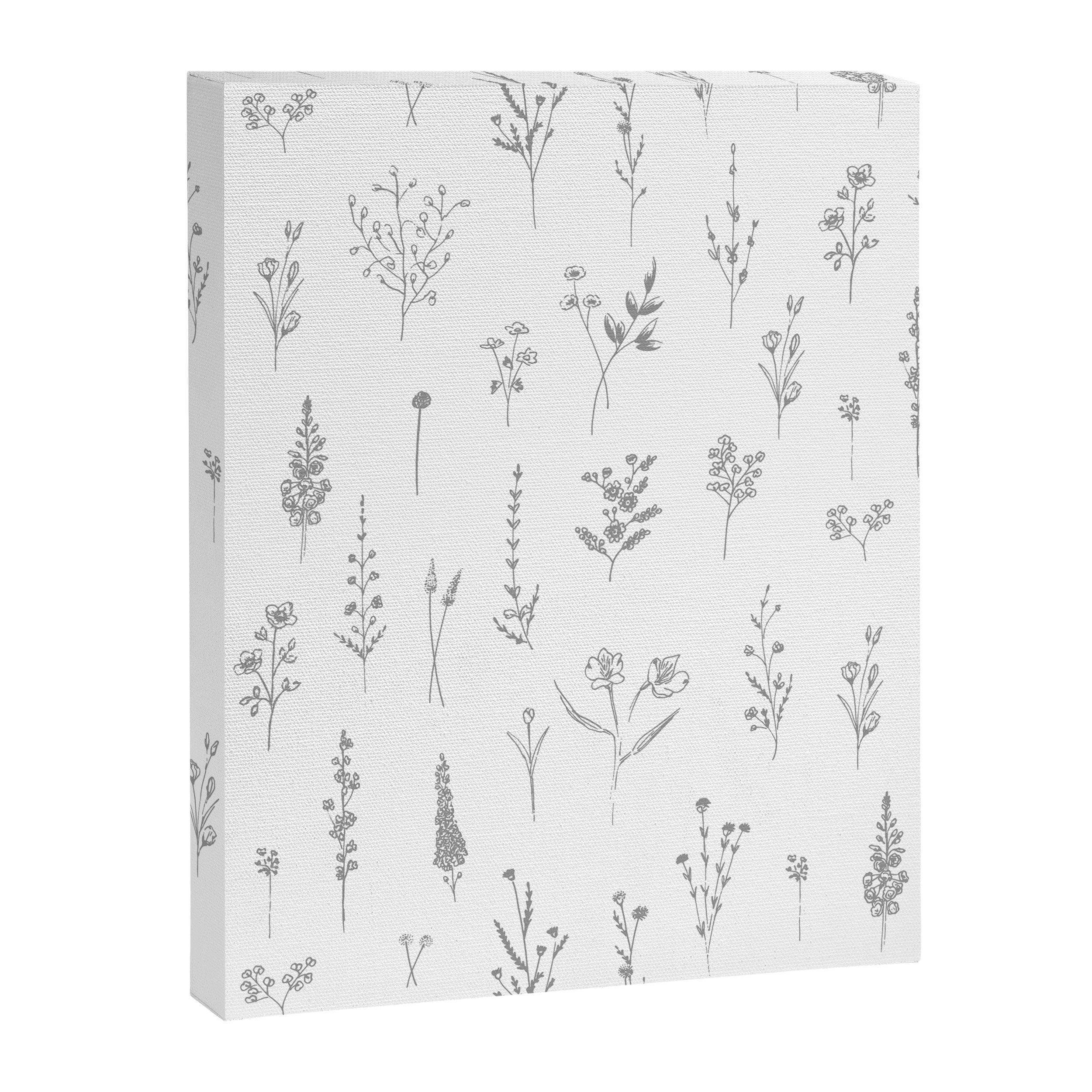 Wildflowers - Grey Flowers Canvas Print Gallery Image 8