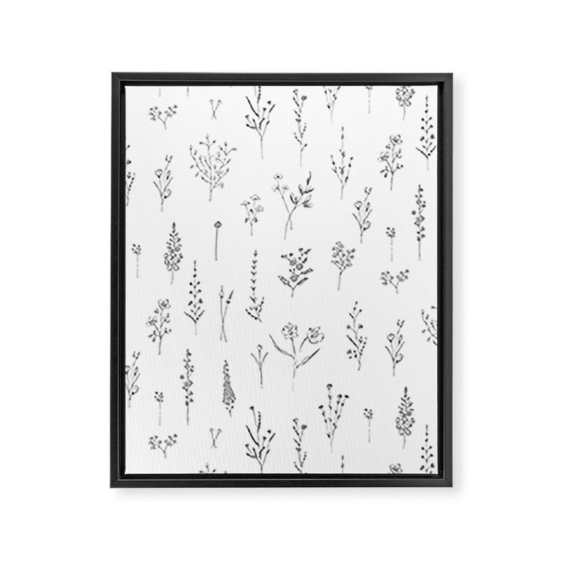 Wildflowers - Grey Flowers Framed Canvas Print Gallery Image 8