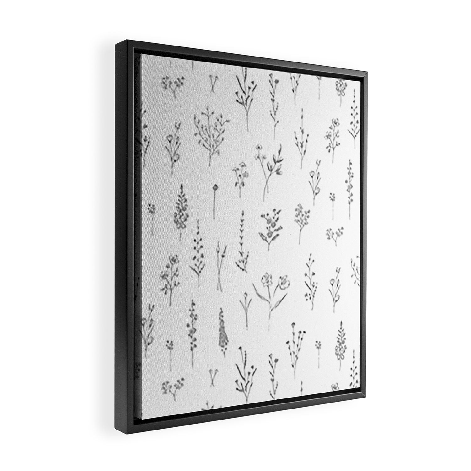 Wildflowers - Grey Flowers Framed Canvas Print Gallery Image 2
