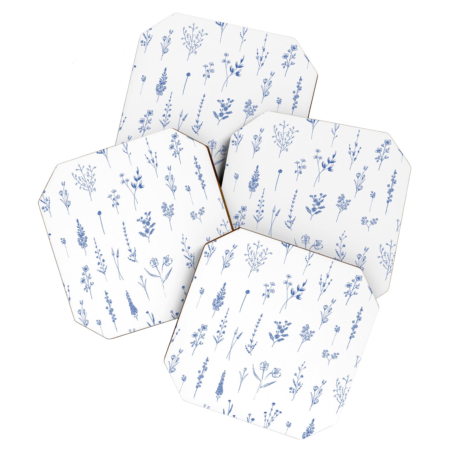 Wildflowers in blue Coaster Gallery Image 1