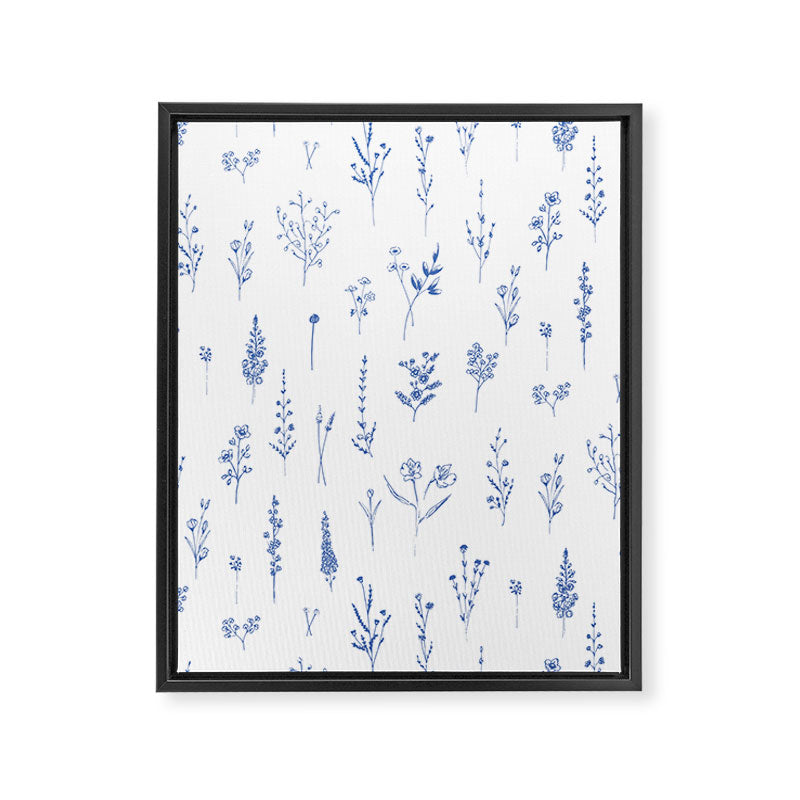 Wildflowers in blue Framed Canvas Print Gallery Image 6
