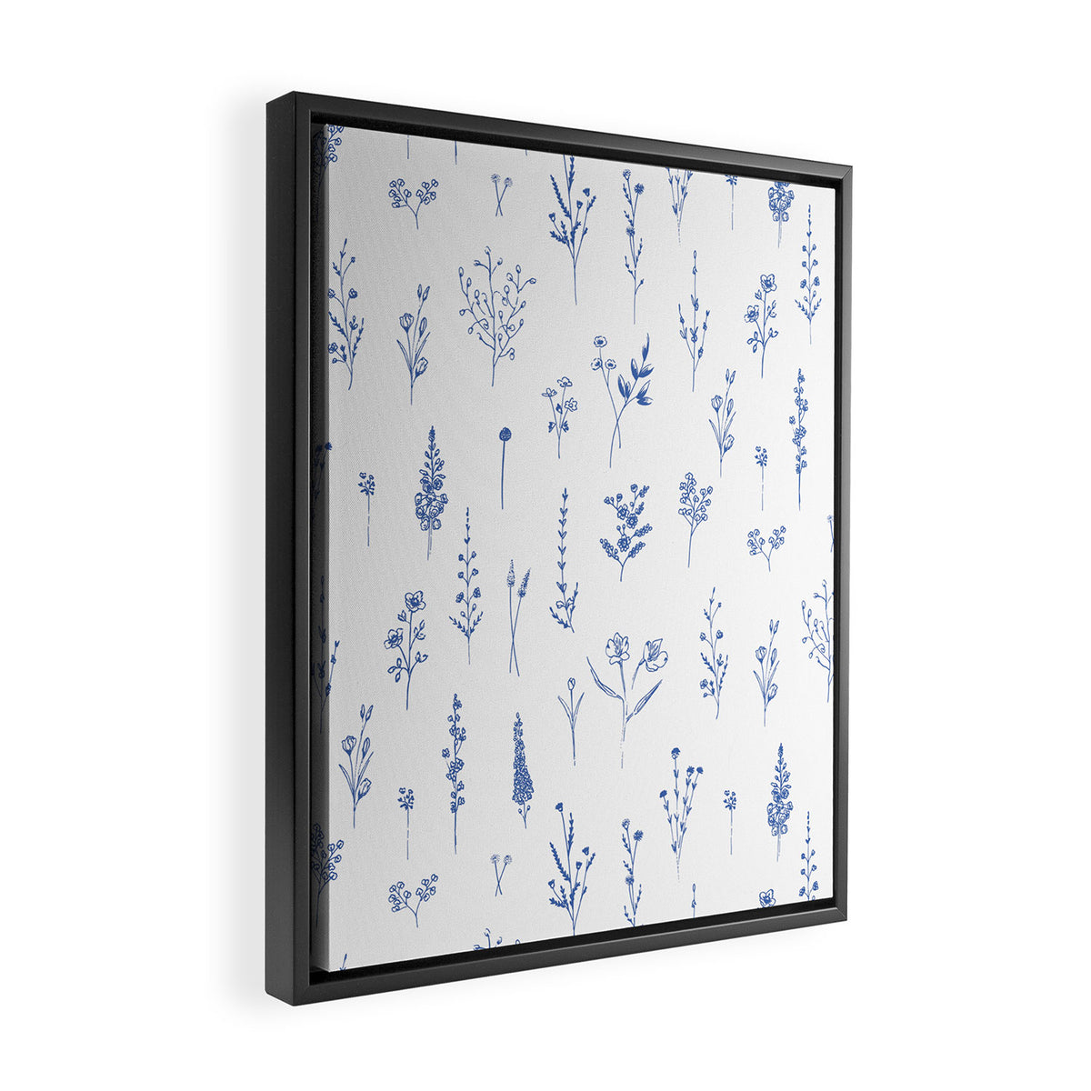 Wildflowers in blue Framed Canvas Print Gallery Image 2