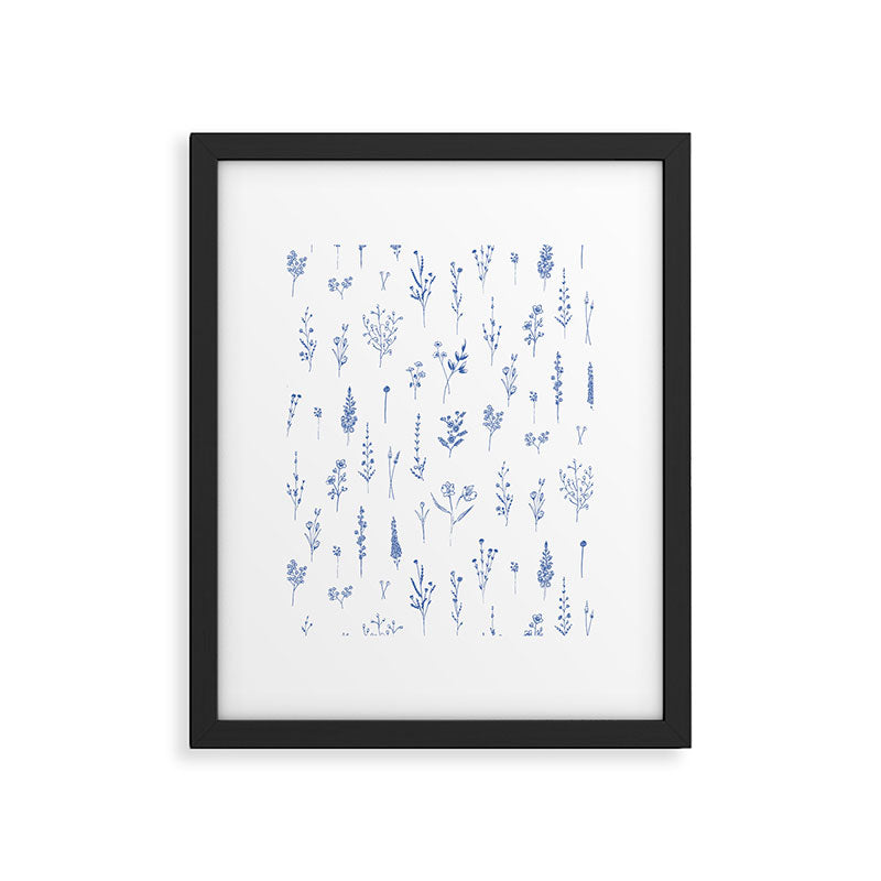 Wildflowers in blue Framed Art Print Gallery Image 5