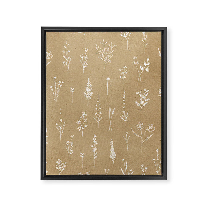 Wildflowers kraft Framed Canvas Print Gallery Image 1