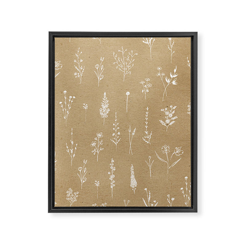 Wildflowers kraft Framed Canvas Print Gallery Image 6