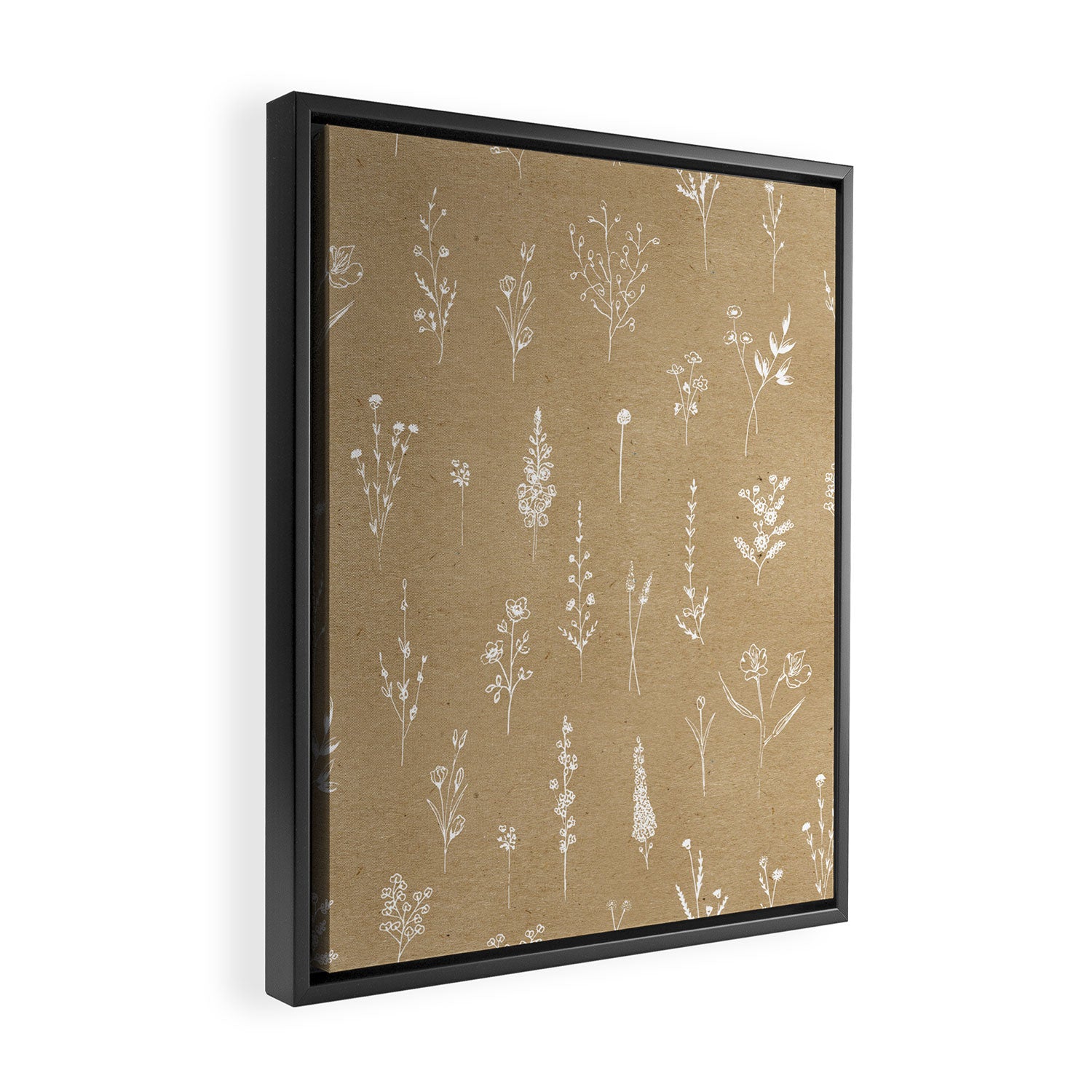 Wildflowers kraft Framed Canvas Print Gallery Image 2