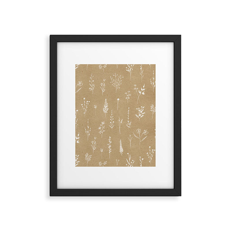 Wildflowers kraft Framed Art Print Gallery Image 5